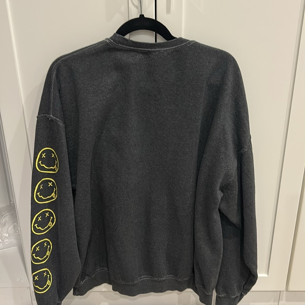 NIRVANA Charcoal and Yellow Smiley sweatshirt. Size S. Great condition. - Picture 3 of 4